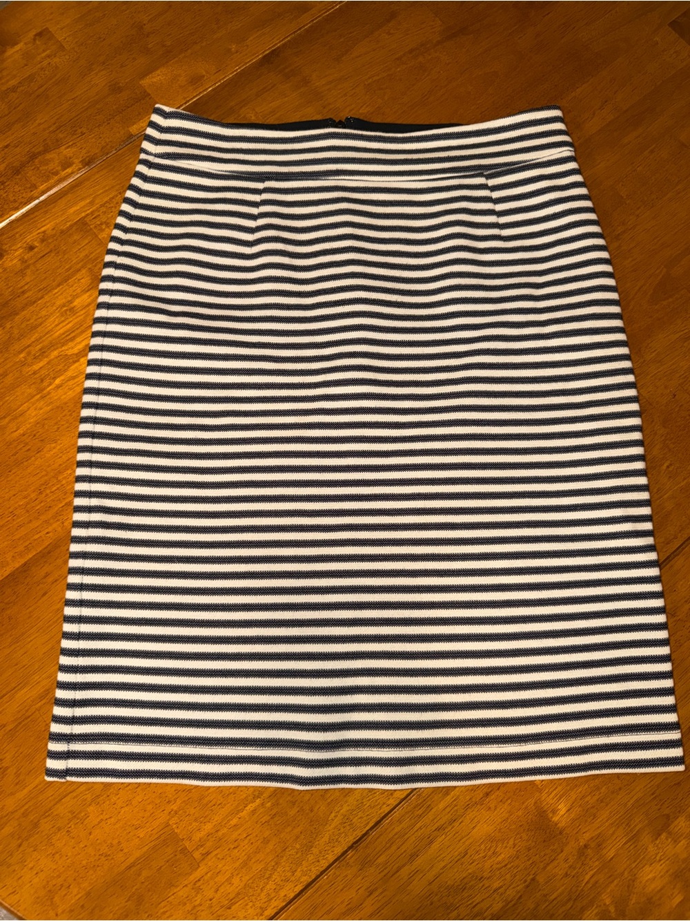 Banana Republic Navy and White Striped Pencil Skirt